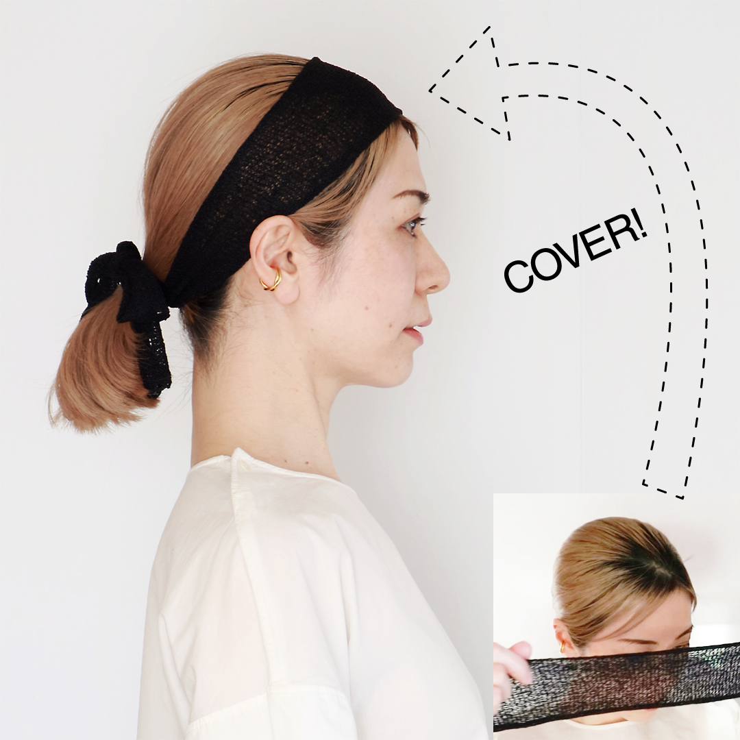 ハチマキターバン【ロング】白髪やプリン髪を簡単カバー