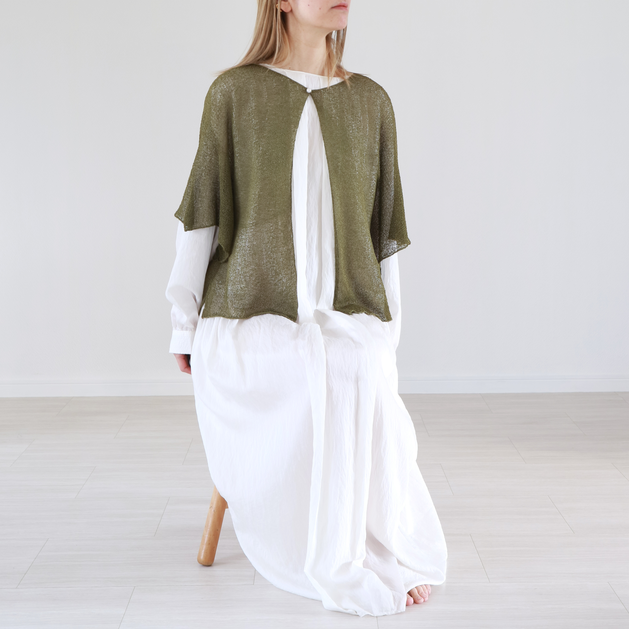 Taygeta[タイゲタ] カバー・カーディガン /  オリーブ・グリーン