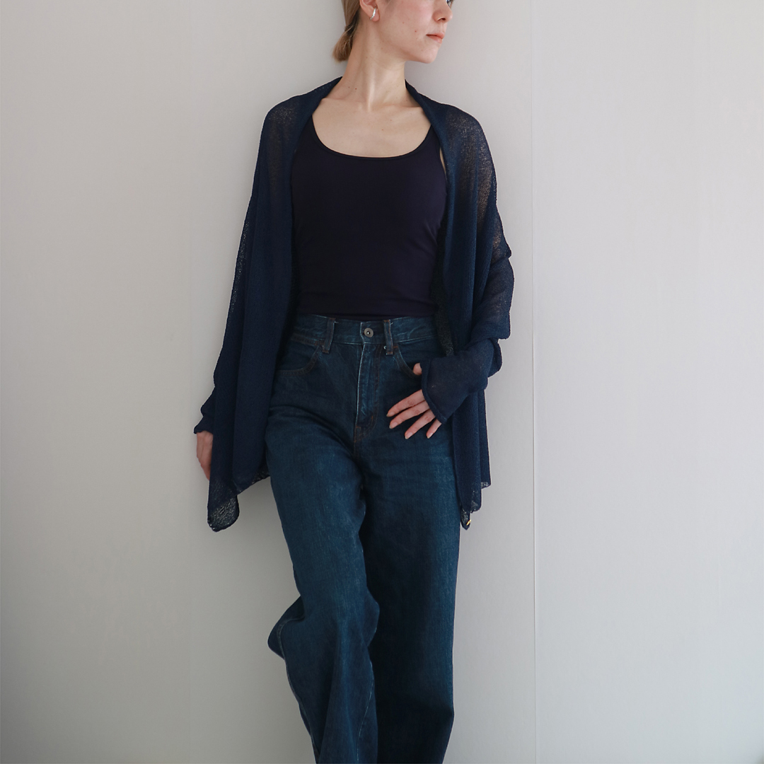 Rigel[リゲル] 袖付きストール / ネイビー・ブルー