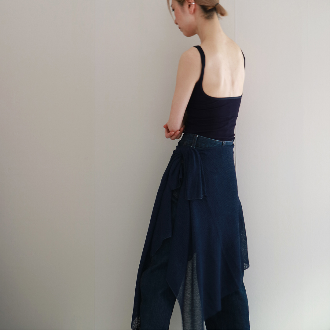 Rigel[リゲル] 袖付きストール / ネイビー・ブルー