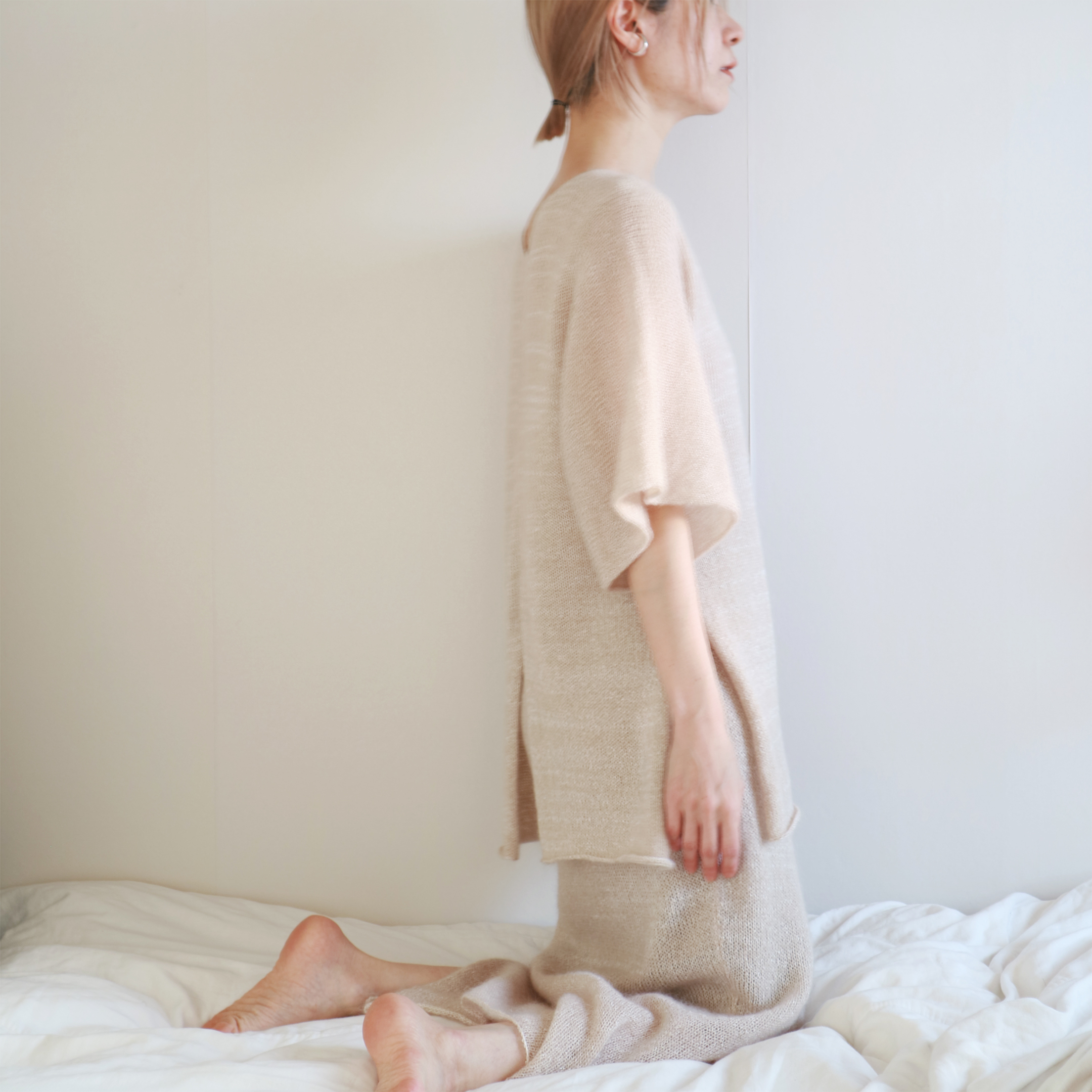 Girtab[ギルタブ] シルクモヘア・ロング・プルオーバー2 / ベージュ系3