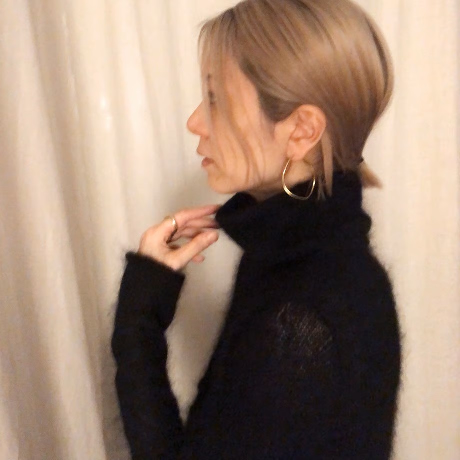 Menkalinan[メンカリナン] シルクモヘア・トップス3 / ブラック